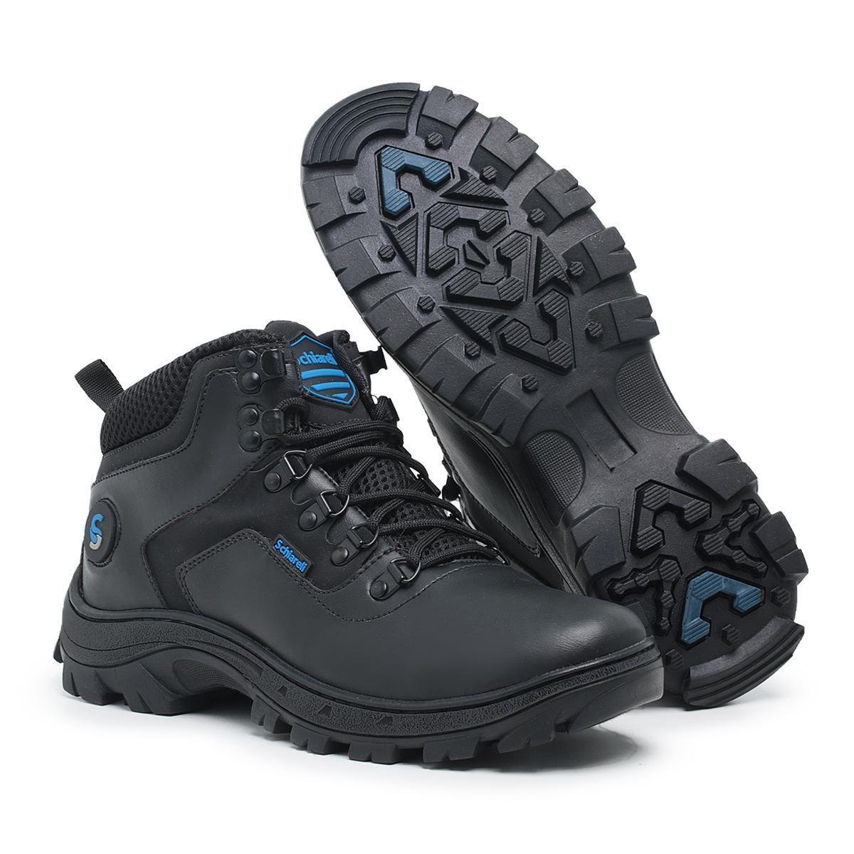 Bota Coturno Masculino Adventure Trilha Segurança Trabalho Reforçada Confortável - Preto Menor preço em Bota Coturno Masculino Adventure Trilha Segurança Trabalho Reforçada Confortável - Preto
