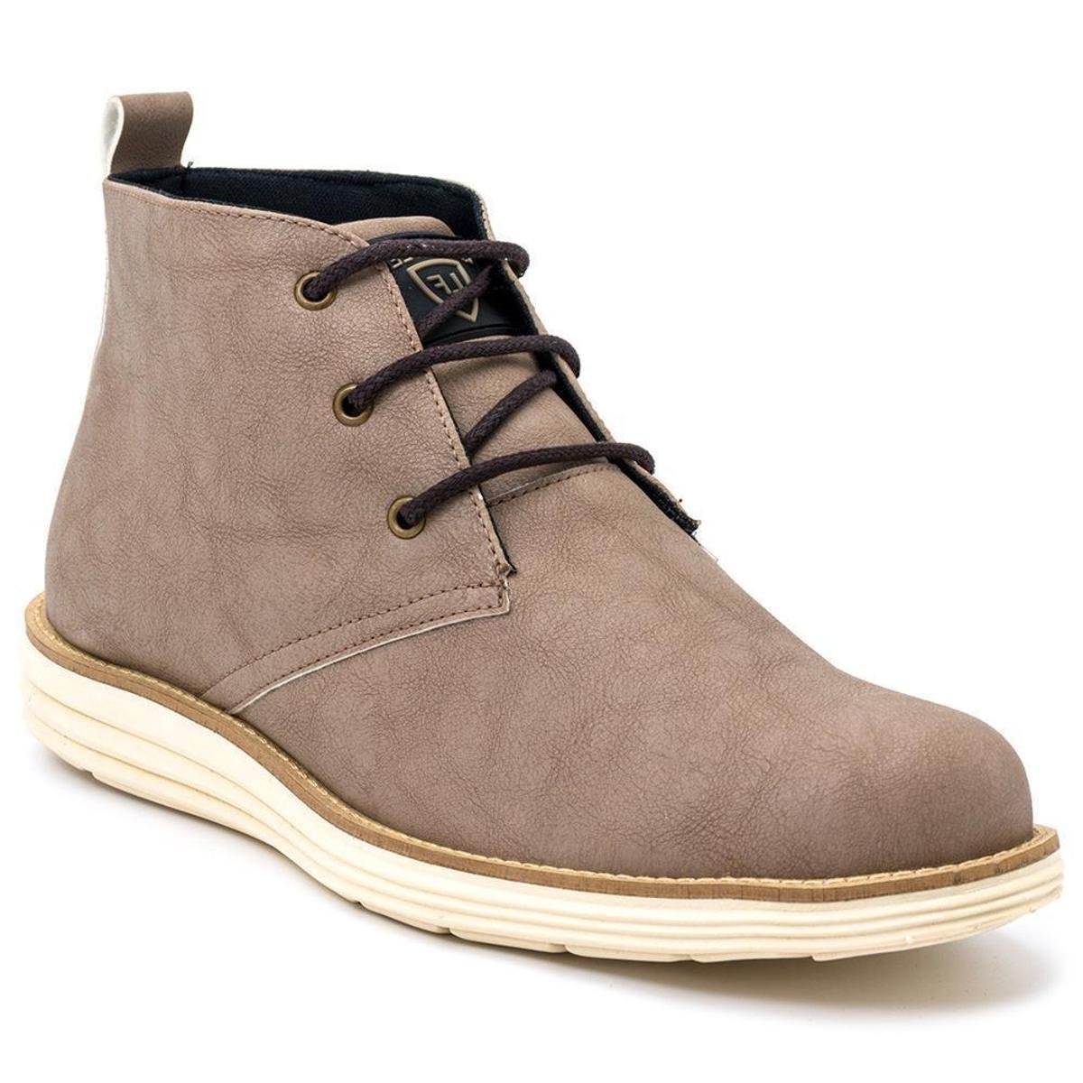 Bota Coturno Masculino Cano Baixo Cadarço Estilo Dia a Dia - Bege | Zattini