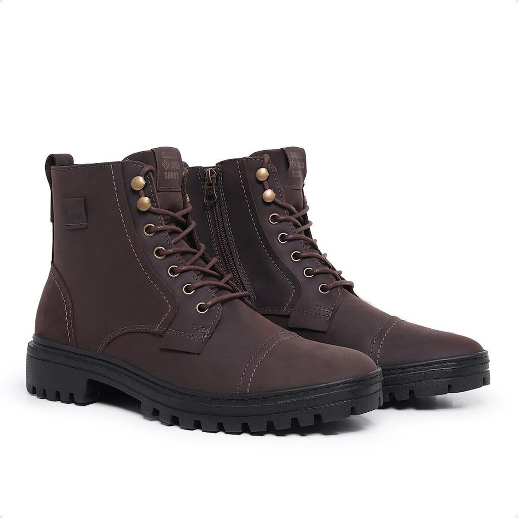Bota Coturno Masculino Casual Couro Confortável Alaska