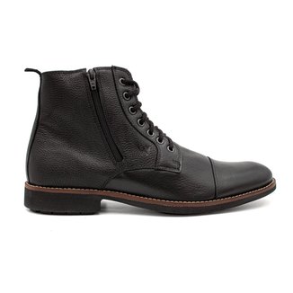 Bota Coturno Masculino Couro Sola Borracha Zíper Homem Moderno Fashion