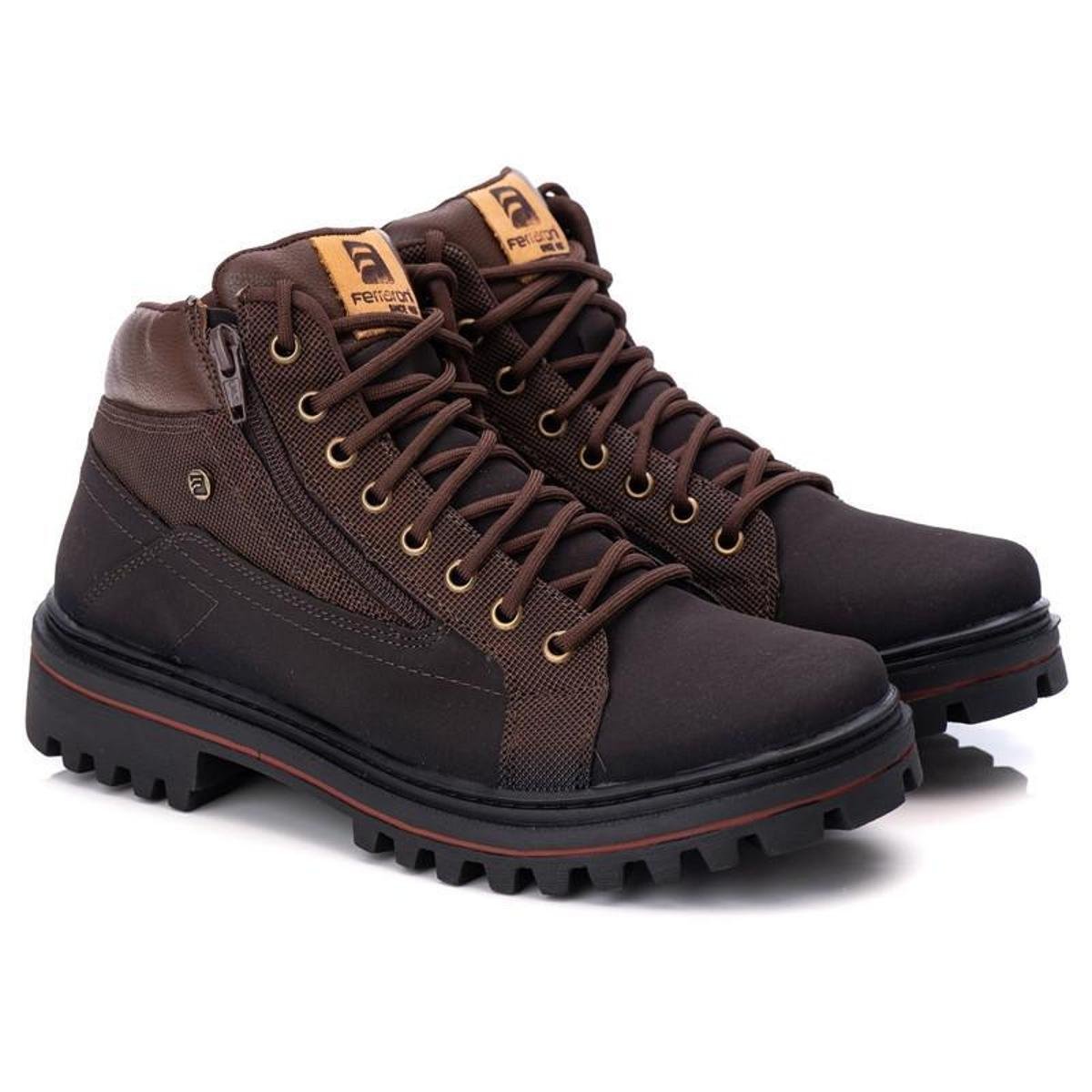Bota Coturno Masculino De Amarrar Com Ziper Lateral Adventure Trabalho Action Menor preço em Bota Coturno Masculino De Amarrar Com Ziper Lateral Adventure Trabalho Action