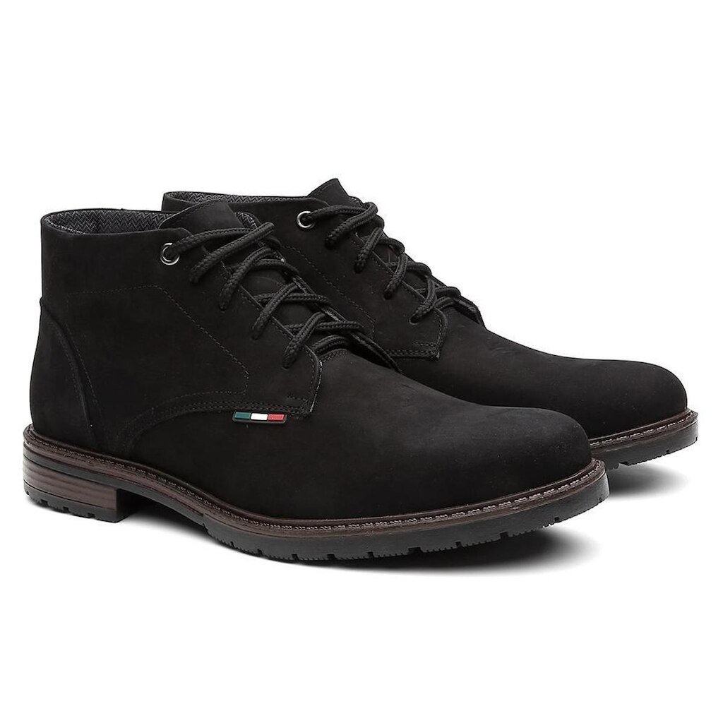 Bota Coturno Masculino de Couro Solado Costurado Casual