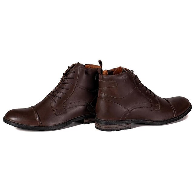 Bota Coturno Masculino em Couro Conforto Zafrem