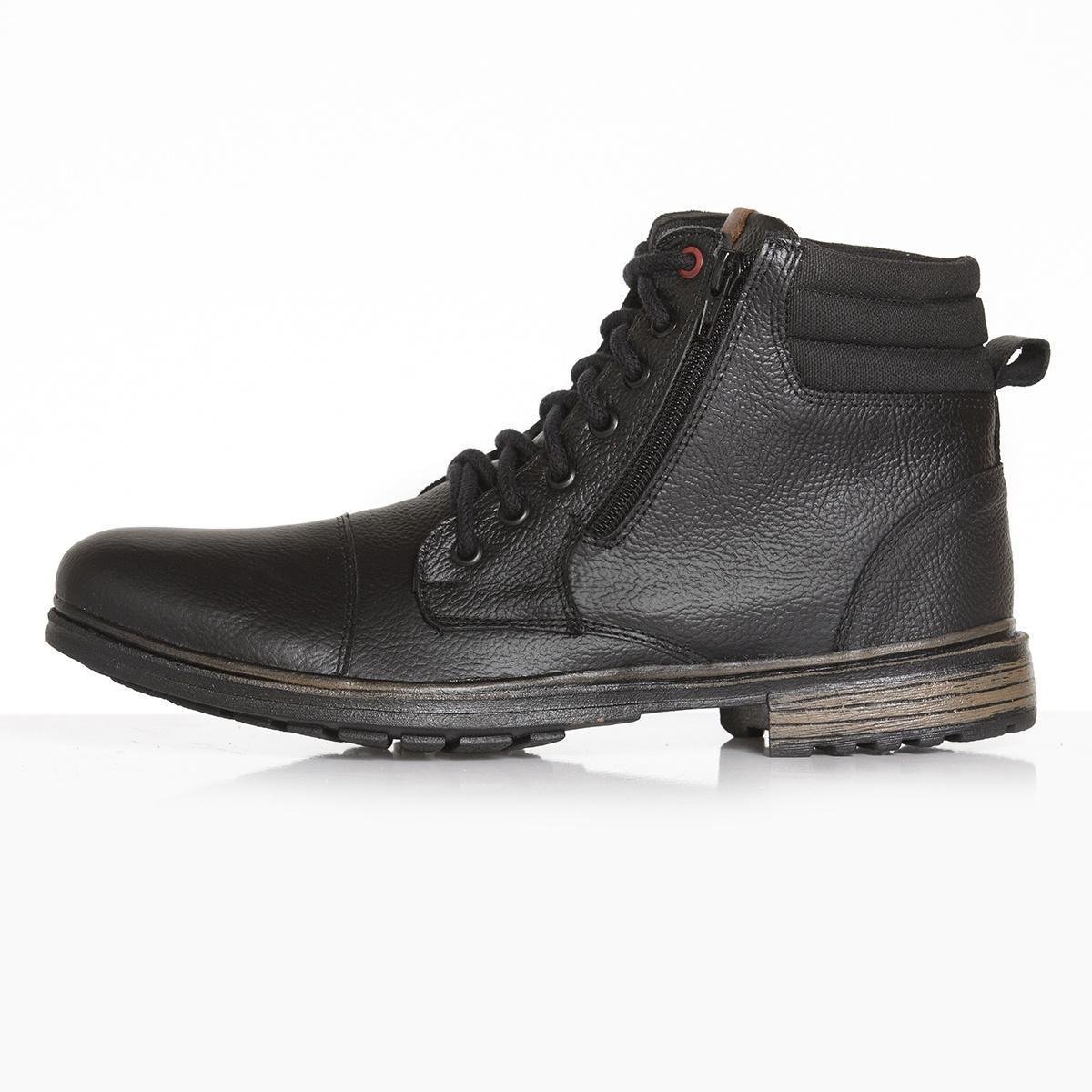 Bota coturno masculino em couro Menor preço em Bota coturno masculino em couro