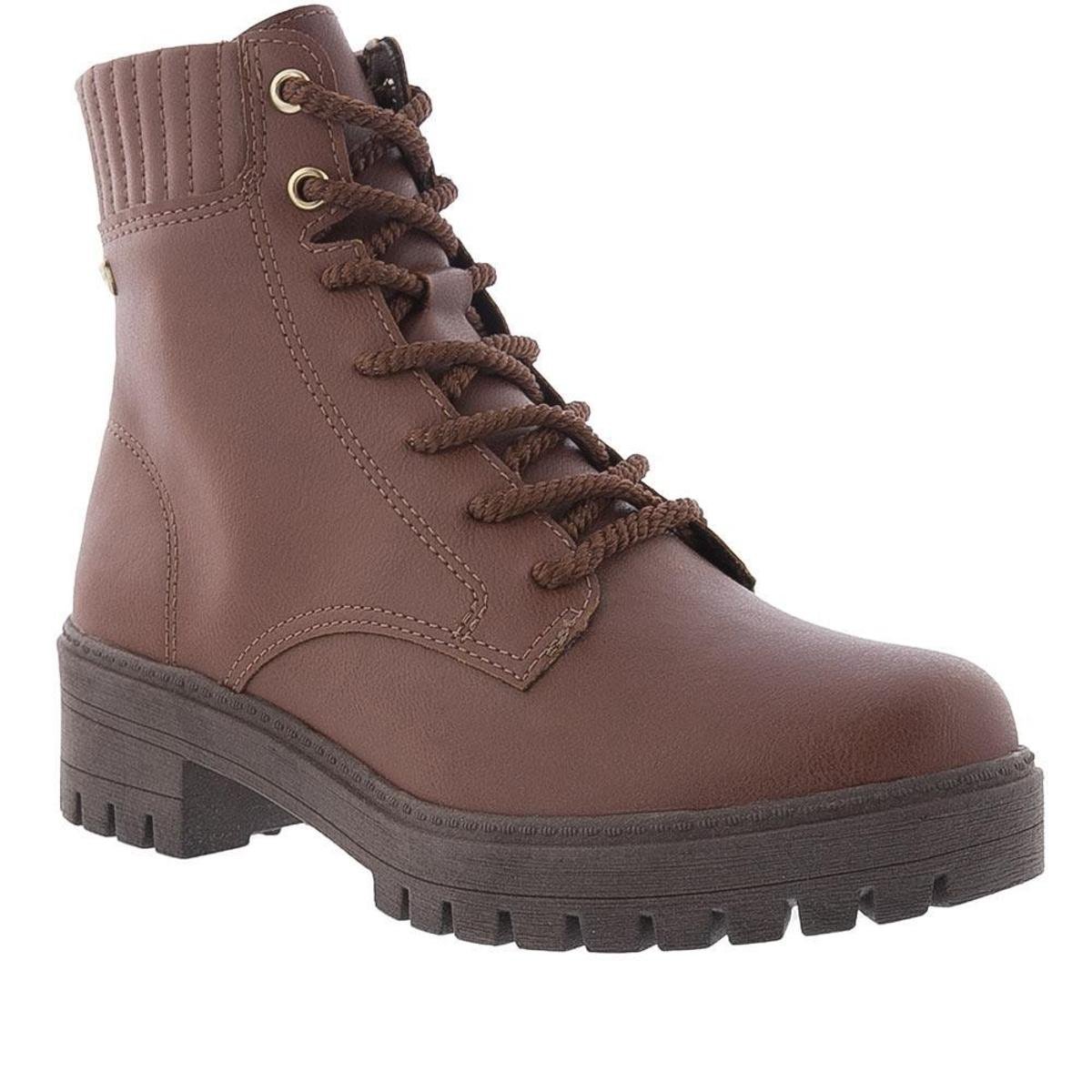 Bota Coturno Mississipi Plataforma Tratorado Pespontos Caramelo - 39 -  Caramelo | Zattini