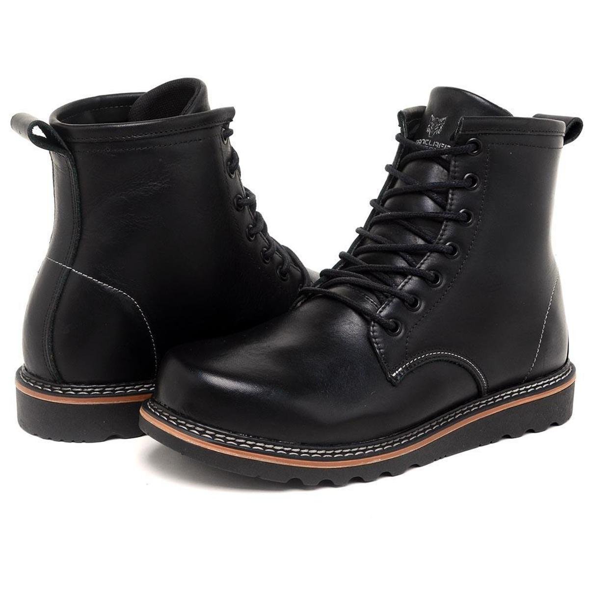 Bota Coturno Moc Toe Couro Lactego Confortável Menor preço em Bota Coturno Moc Toe Couro Lactego Confortável