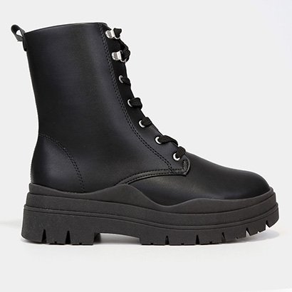 Bota Coturno Moleca Recorte Tratorada Feminina - Feminino