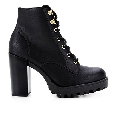 Coturno Feminino Salto Grosso Tratorado Moleca | Marisa