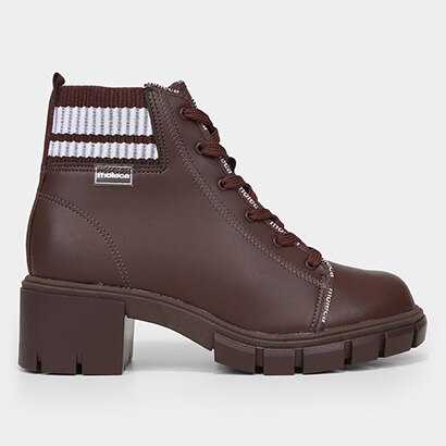 Bota Coturno Moleca Tratorada Malha Feminina - Feminino