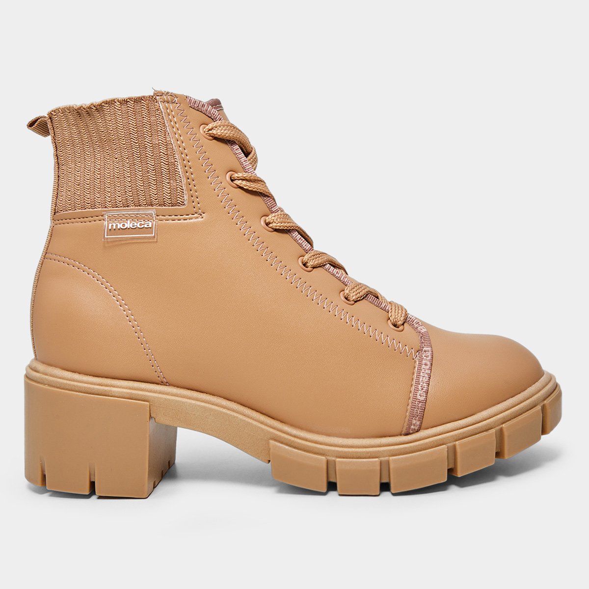 Bota Coturno Moleca Tratorada Malha Feminina Menor preço em Bota Coturno Moleca Tratorada Malha Feminina