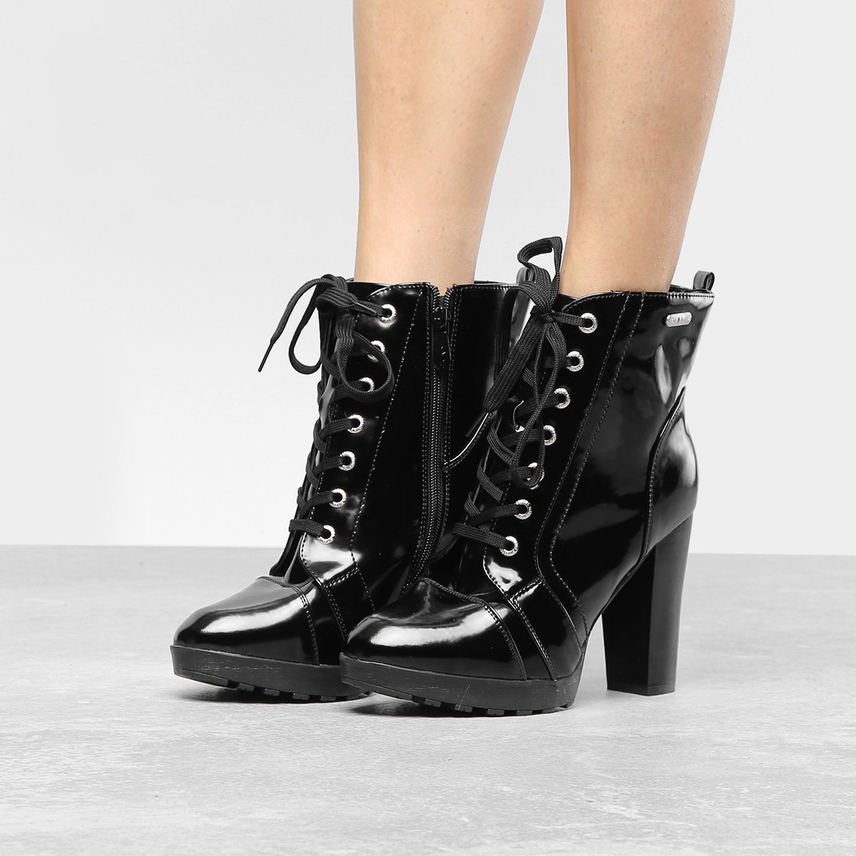 Mooncity Bota Feminina Coturno Preta Bota Coturno Mooncity