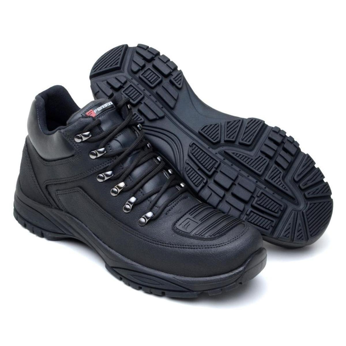 Bota Coturno Motociclista Masculina Cano Curto com Sola Tratorada