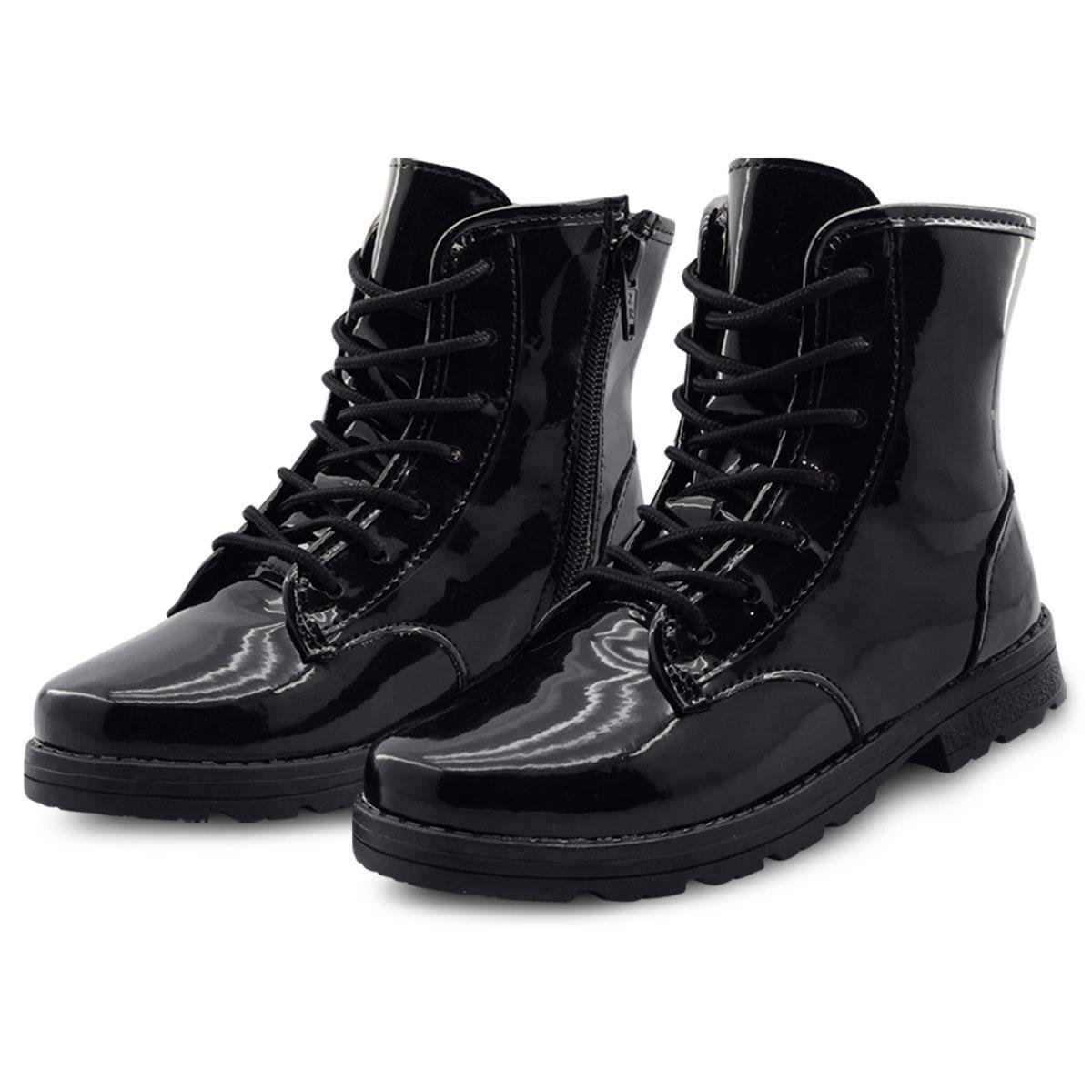 Bota Coturno Mz Shoes Infantil Fivela Unissex Rocker Tratorada Preto Estilo - Preto Menor preço em Bota Coturno Mz Shoes Infantil Fivela Unissex Rocker Tratorada Preto Estilo - Preto