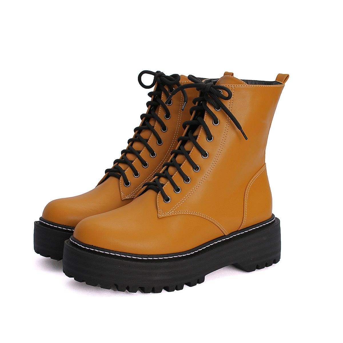 bota cano curto mostarda