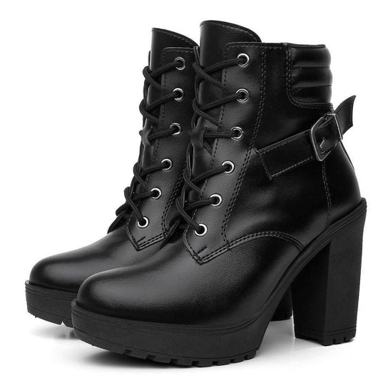 Bota Coturno Plazabr Salto Alto Feminino Zattini