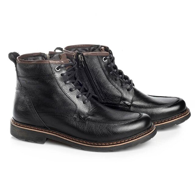 Bota Coturno Rafarillo Couro Aumenta Altura Lisa Masculina