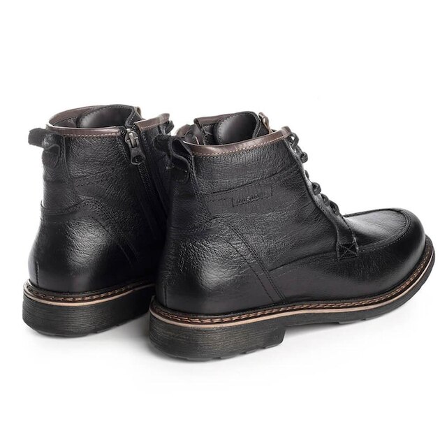 Bota Coturno Rafarillo Couro Aumenta Altura Lisa Masculina