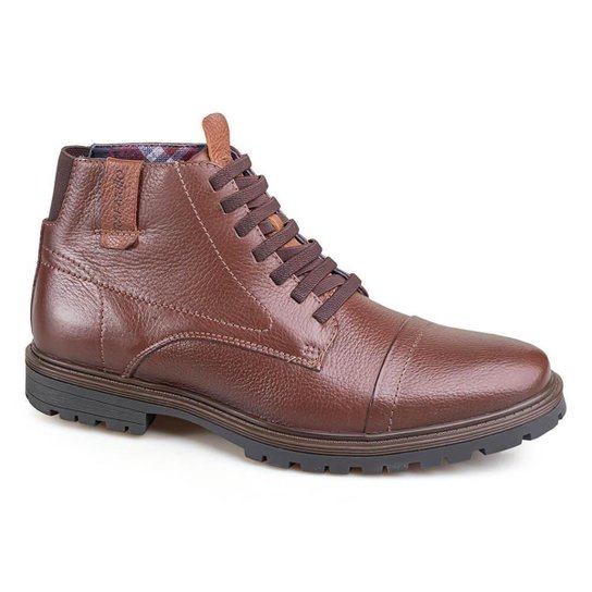 Bota Coturno Rafarillo Couro Tratorada Folk Masculina Zattini