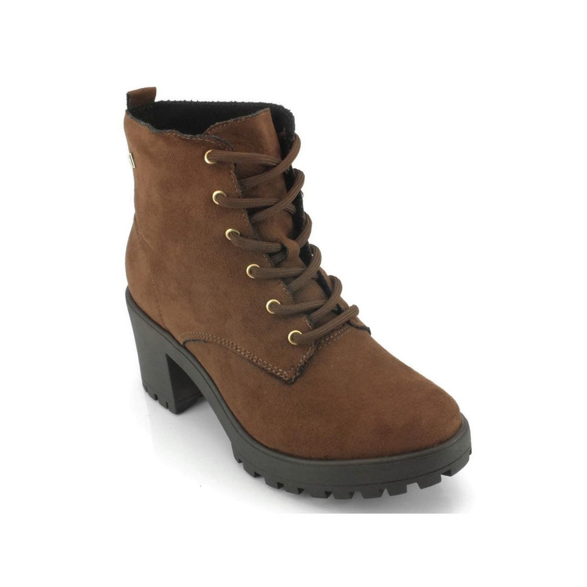 Bota Coturno Ramarim Ankle Boot Feminina - Marrom Menor preço em Bota Coturno Ramarim Ankle Boot Feminina - Marrom