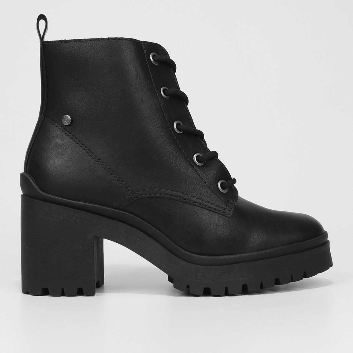 Bota Coturno Ramarim Salto Médio Tratorada Feminina Menor preço em Bota Coturno Ramarim Salto Médio Tratorada Feminina