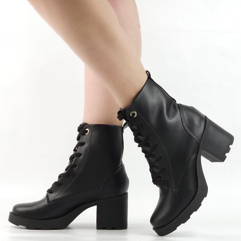 Bota Coturno Salto Bloco