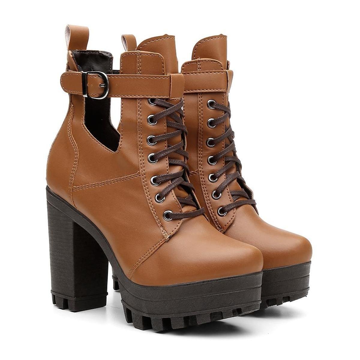Bota Coturno Sola Tratorada Vicerinne Feminina - Caramelo é ruim? Bota Coturno Sola Tratorada Vicerinne Feminina - Caramelo é boa?