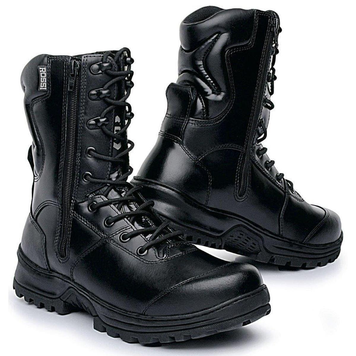 Bota Coturno Tatico Militar Couro Rafale Sniper - Preto Menor preço em Bota Coturno Tatico Militar Couro Rafale Sniper - Preto