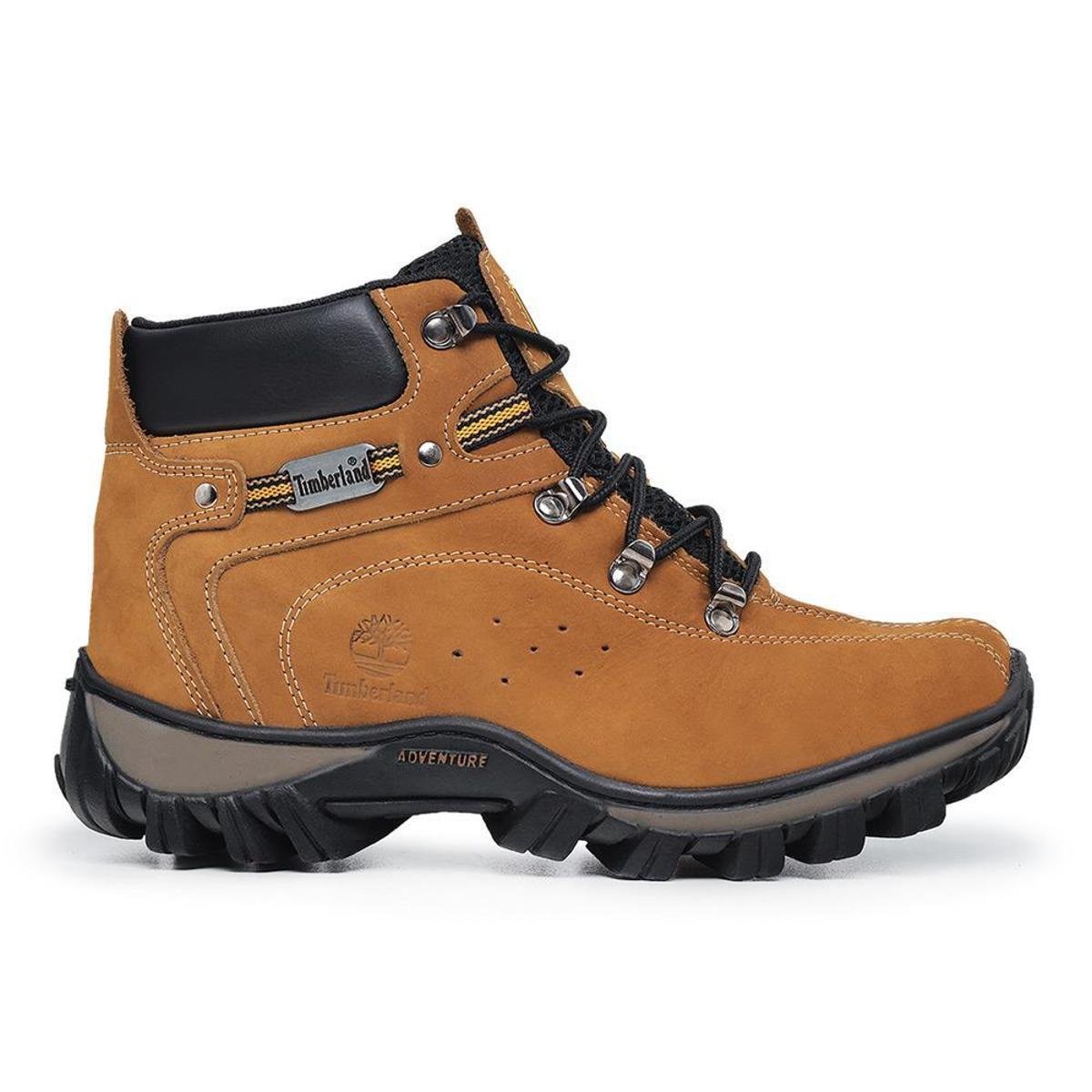 BOTA COTURNO TIMBERLAND EM COURO ADVENTURE CÂNION COR - CARAMELO Menor preço em BOTA COTURNO TIMBERLAND EM COURO ADVENTURE CÂNION COR - CARAMELO