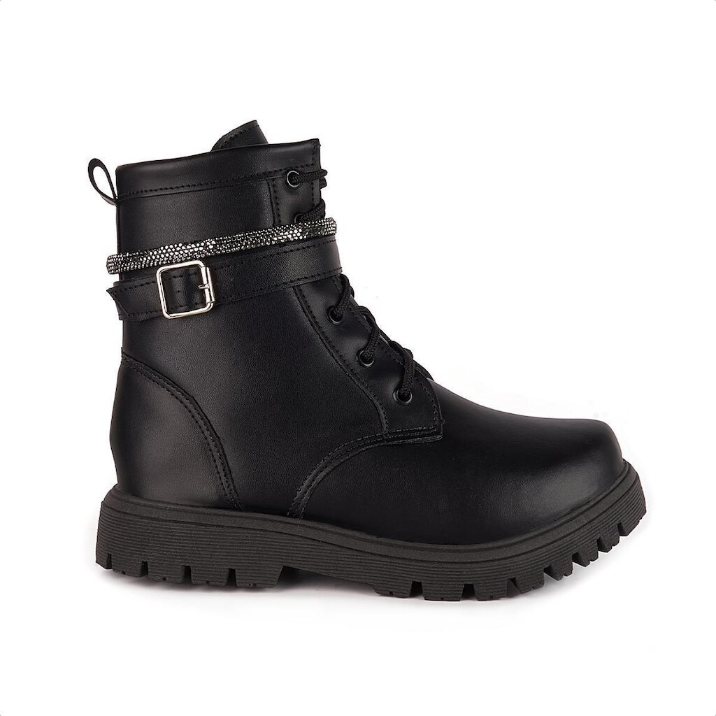 Bota Coturno Tratorado Infantil Tira de Strass Feminina Fashion
