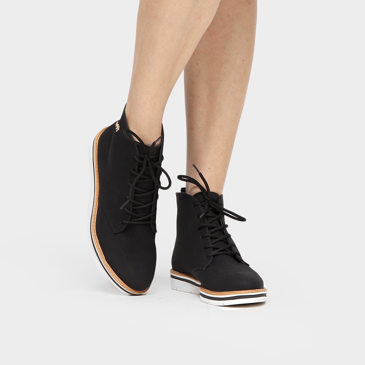 Bota Coturno Via Marte Sola Branca Feminina Zattini