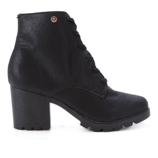Bota Coturno Via Uno Tratorada Feminina - Preto