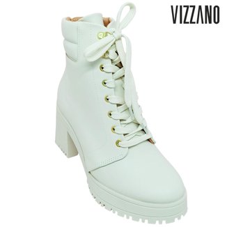 Bota Coturno Vizzano Feminina com Salto Alto 8 cm Casual