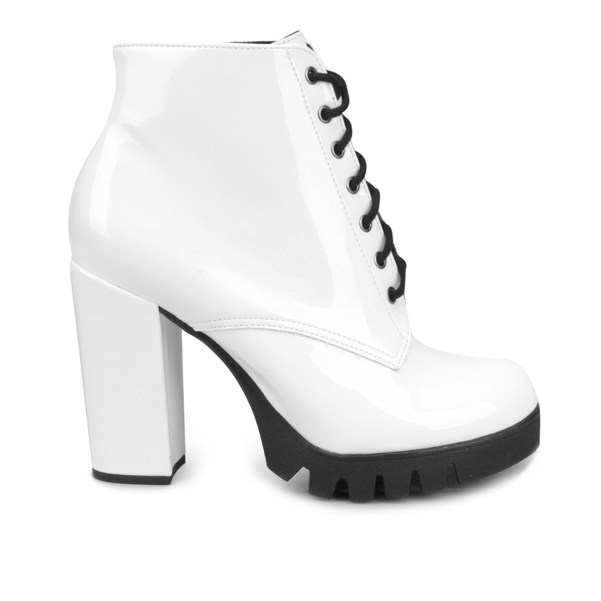 bota coturno tratorada branca