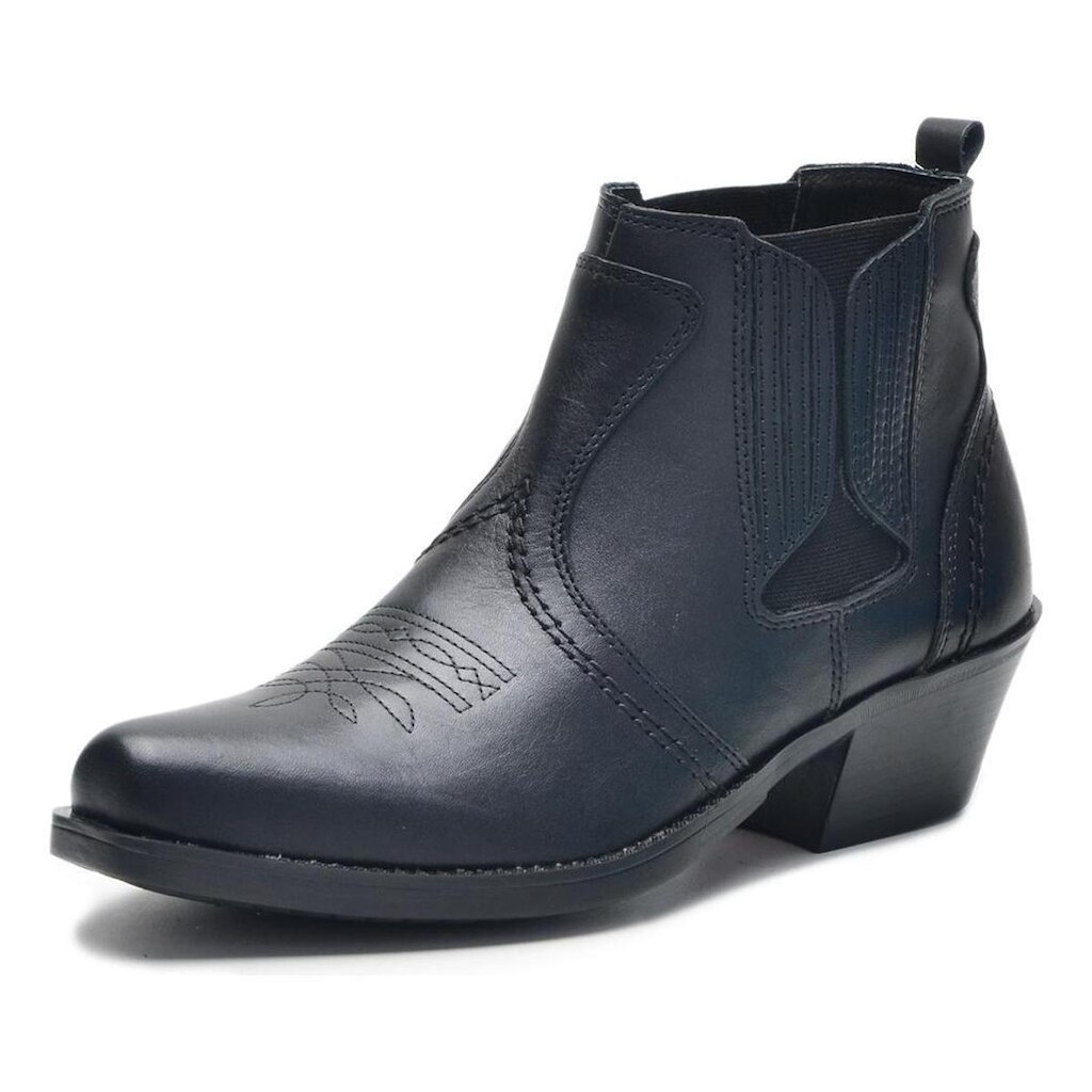 Bota Country Masculina Couro Solado Blaqueado Conforto