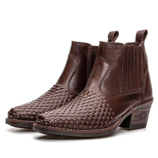Bota Country Masculina de Couro Tresse Francasoes NS Texan West