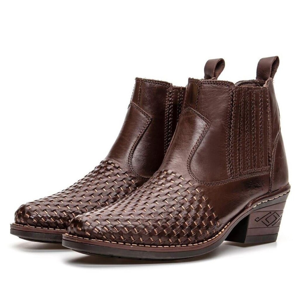 Bota Country Masculina de Couro Tresse Francasoes NS Texan West