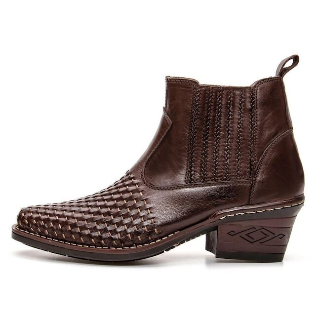 Bota Country Masculina de Couro Tresse Francasoes NS Texan West