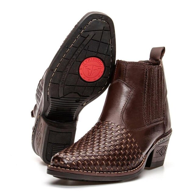 Bota Country Masculina de Couro Tresse Francasoes NS Texan West