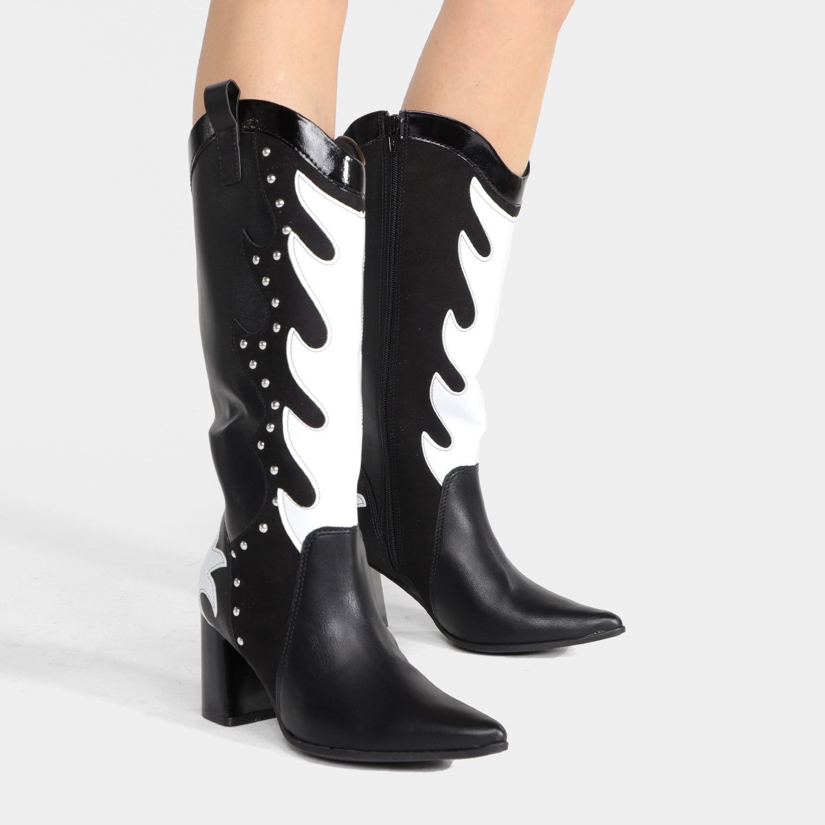 Bota Country Ramarim Bordada Tachas Feminina Zattini