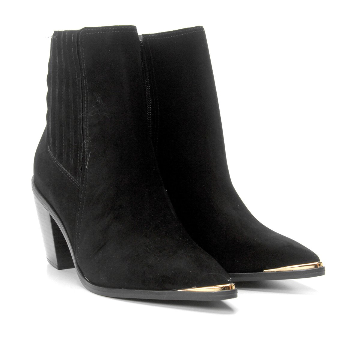 Bota Country Vizzano Salto Bloco Bico Fino Feminina - Preto Menor preço em Bota Country Vizzano Salto Bloco Bico Fino Feminina - Preto