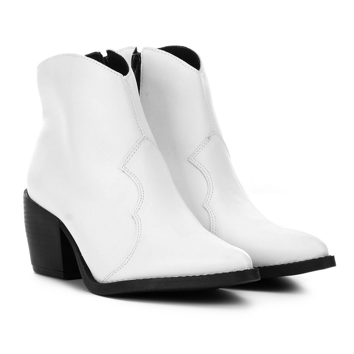 Bota Country Zatz Salto Grosso Animal Print Feminina - Branco Menor preço em Bota Country Zatz Salto Grosso Animal Print Feminina - Branco