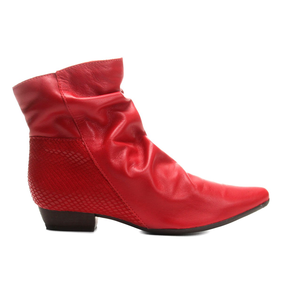 bota cano curto bottero vermelha