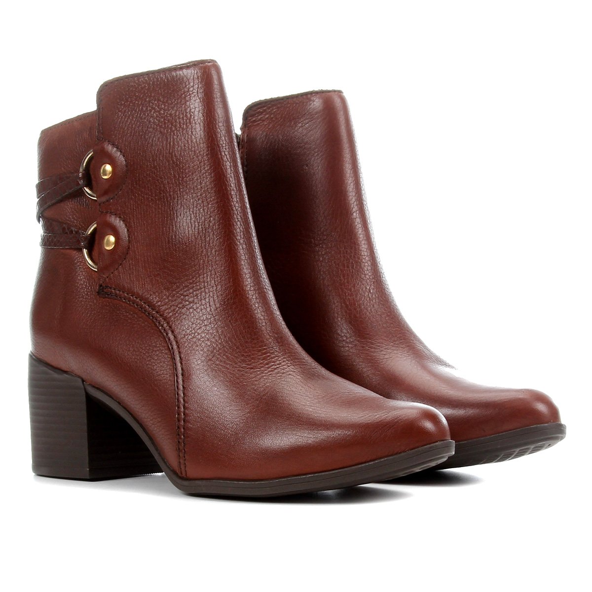 Bota Couro Cano Curto Bottero Tiras Feminina - Preto | Zattini
