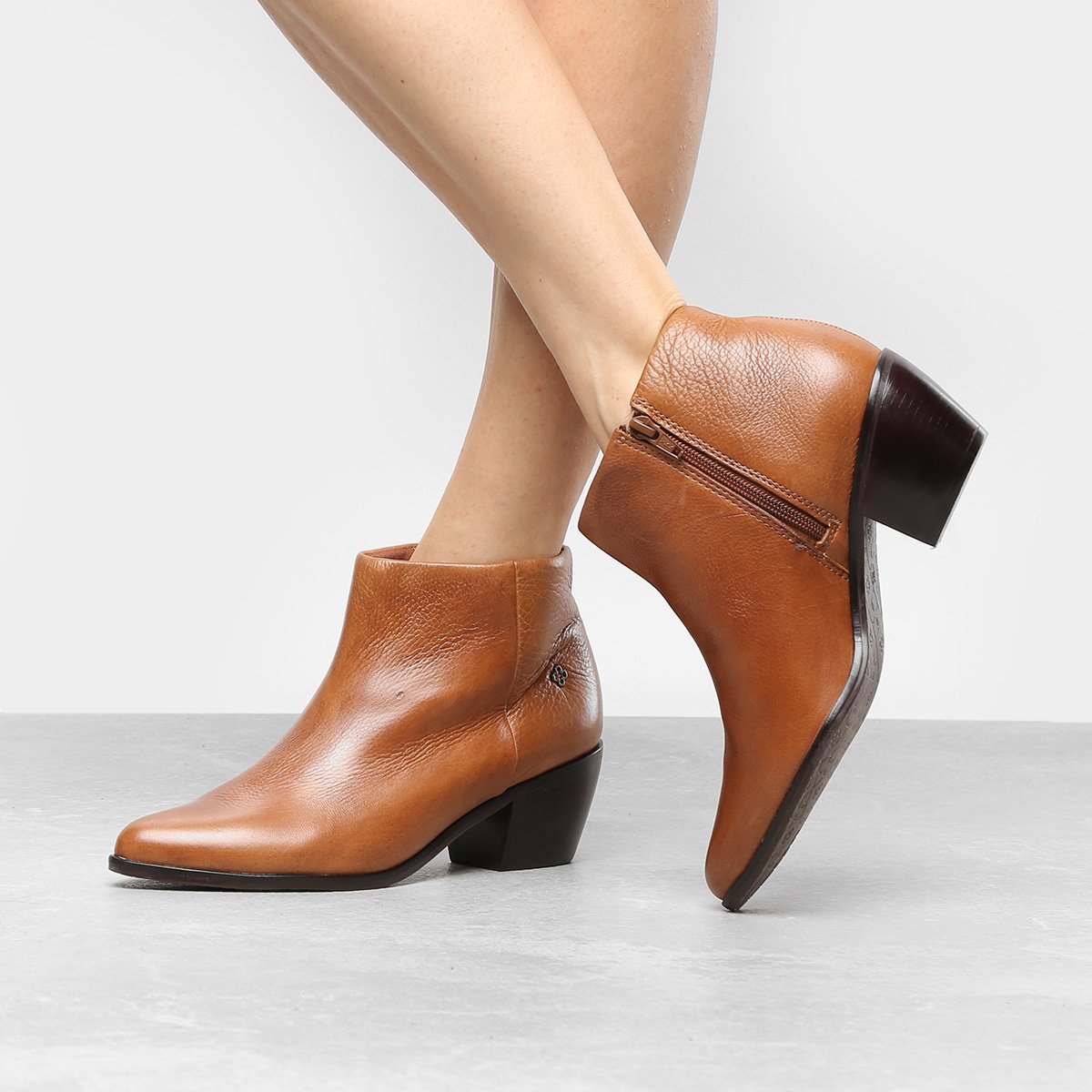 bota capodarte cano curto caramelo