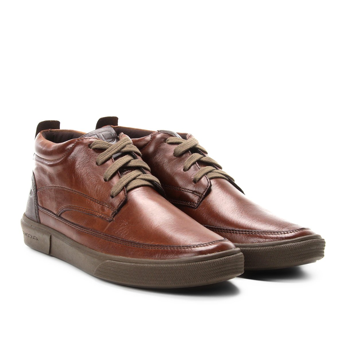Bota Couro Cano Curto Democrata Hit Masculina - Preto | Zattini