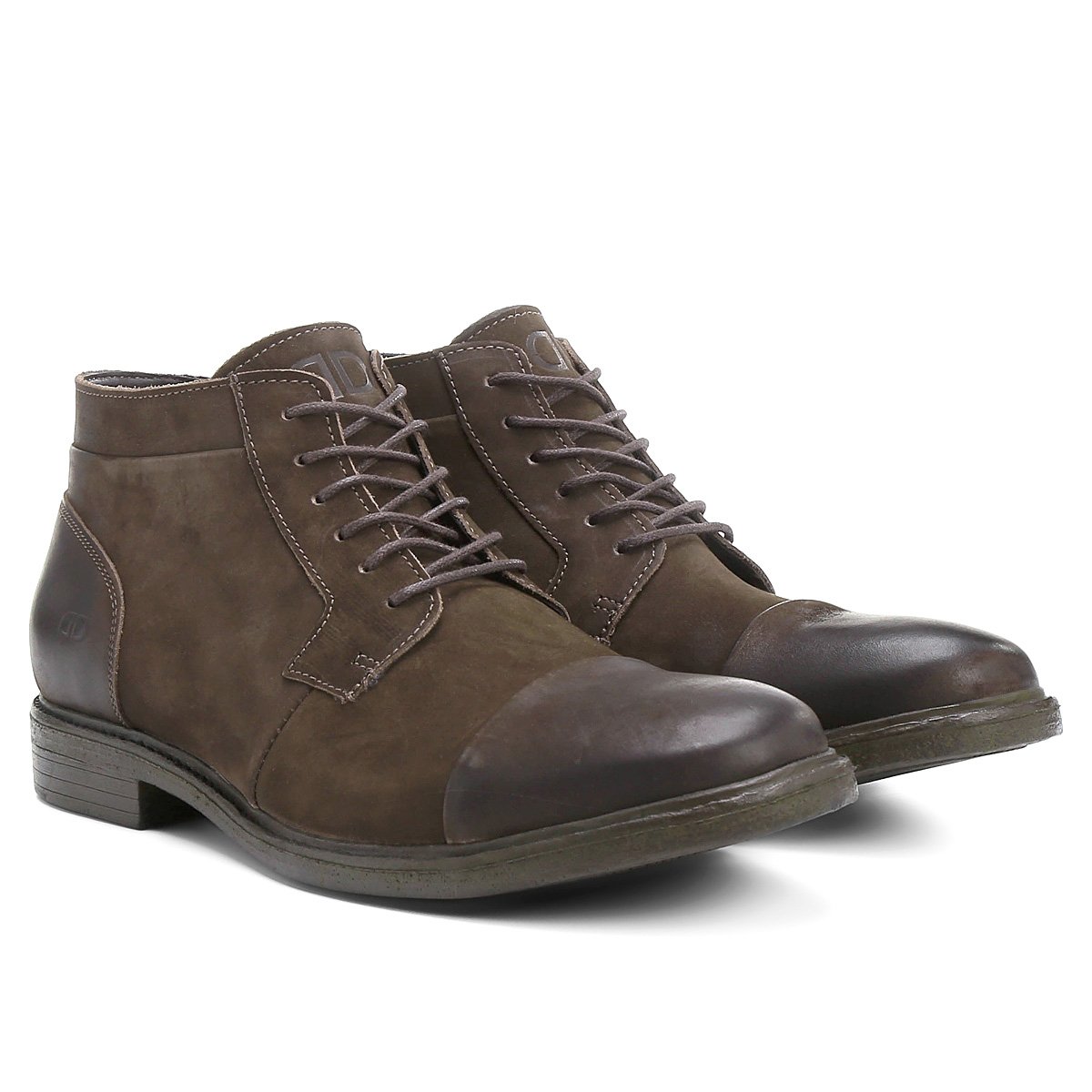 Bota Couro Cano Curto Democrata Rust II Masculina - Tabaco Menor preço em Bota Couro Cano Curto Democrata Rust II Masculina - Tabaco