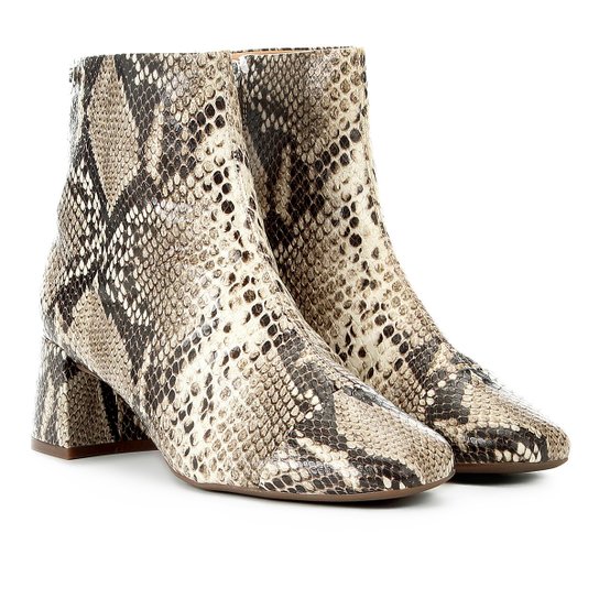 Bota Couro Cano Curto Owme Cobra Feminina - Cobra