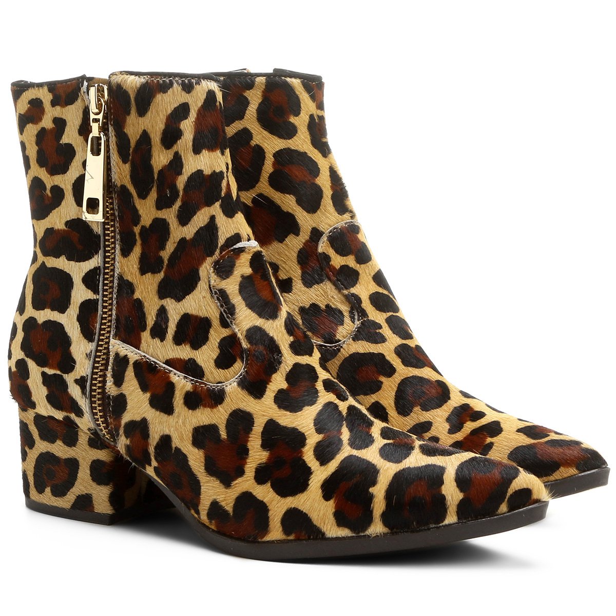 Bota Couro Cano Curto Shoestock Onça Feminina - Onça Menor preço em Bota Couro Cano Curto Shoestock Onça Feminina - Onça