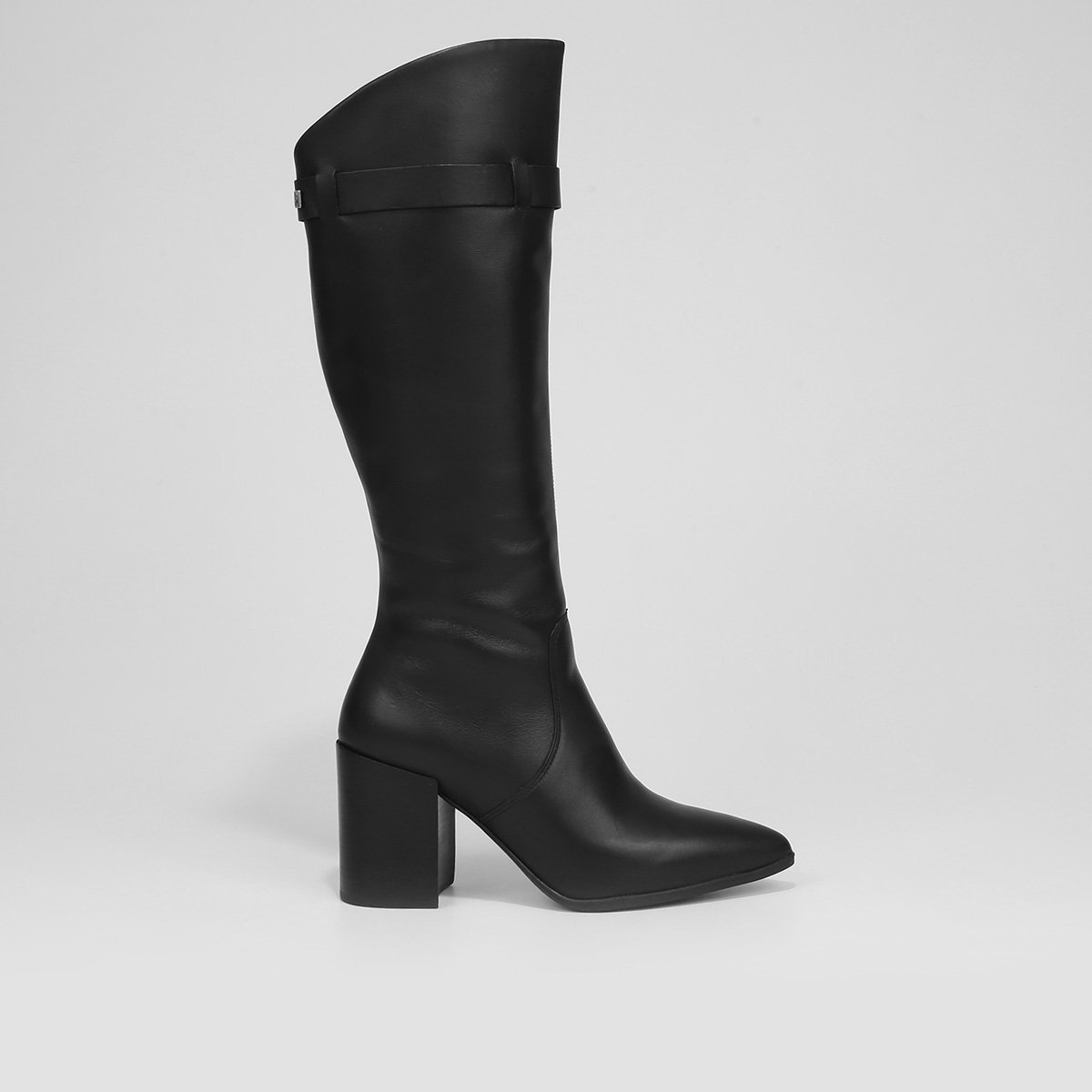 Bota Couro Cano Longo Bottero Bico Fino Feminina - Preto Menor preço em Bota Couro Cano Longo Bottero Bico Fino Feminina - Preto