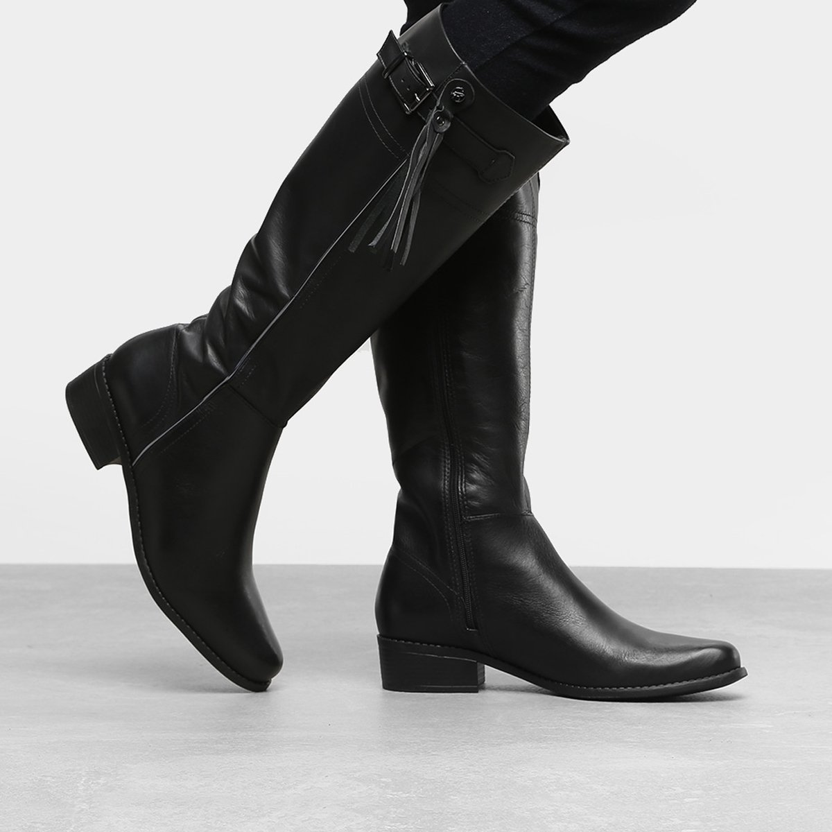 bota bottero feminina em couro de montaria com cano longo